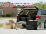 18-Gallon Stacking Plastic Storage Containers with Lids, Black Body/Black Lid 97784105