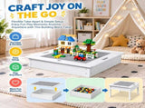 2 in 1 Detachable Kids Building Block Table, 606056.5cm MDF Dual-Purpose Activity Play Desk with 13361653
