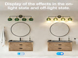 4-Light Bathroom Light Fixtures, Modern Vanity Lights with Glass W3775P466605