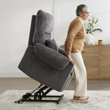 Glenn 30" Power Lift Assist Recliner Arm Chair Steel Gray Chenille B2719P328584