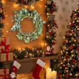 23.6" Christmas Eucalyptus Wreath Green Door Wreath Fake Leaf Garland Wedding Home Frontdoor Decor 70956210
