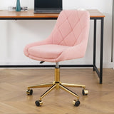 Modern teddy fleece fabric with gold legs living room furniture dining chair, soft and comfortable, W210127515