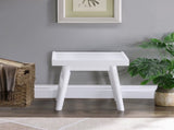 Wood Farmhouse Entryway Slatted Bench, White 72712833