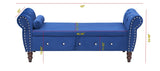 63.38"Velvet Multifunctional Storage Rectangular ottoman bench Comes with crystal buckle Solid Wood W1825P185500