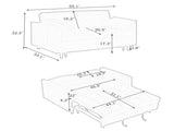 Modern Velvet Loveseat Futon Sofa Couch Pullout Bed, Small Love Seat Lounge Sofa w/Reclining 11183892