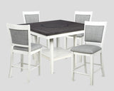 1pc Contemporary Transitional Counter Height Dining Table with 20-Inch Lazy Susan Chalk Gray Finish B011P160138