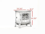 White Freestanding Electric Fireplace Heater, Lifelike Realistic Flame Effect, Safe Overheat 17831583