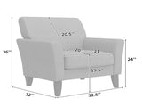 Dorset Arm Accent Chair in Smoky Gray Velour with Dark Brown Solid Wood Legs B127P495071