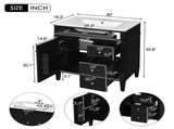 30'' Bathroom Vanity with Top Sink, Modern Bathroom Storage Cabinet with 2 Drawers and a Tip-out N710P250194B