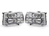 Pair Chrome Headlights Clear Lens For 2007-2013 Chevy Silverado 1500 2500 3500 94989568