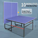 ZNTS 8ft Mid-Size Table Tennis Table Foldable & Portable Ping Pong Table Set for Indoor & Outdoor Games 59711211