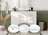 30'' Bathroom Vanity with Ceramic Sink Combo, Solid Wood Frame Bathroom Storage Cabinet, N710P191947K