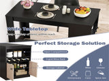 48 inch black kitchen bar table with storage cabinet and wine rack 54512743