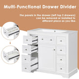 36" Bathroom Vanity without Sink, Cabinet Base Only, One Cabinet and Six Drawers, White WF306253AAK