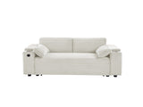 Beige Loveseat Sleeper Sofa with Storage Armrest ,USB Port W588P444893