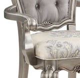 ZNTS ACME Ariadne Side Chair , Velvet & Antique Plantinum Finish DN02282