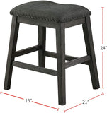 Modern Contemporary Dining Room Furniture Chairs Set of 2 Counter Height High Stools Grey Finish B01164105