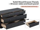 () Double-Column 6-Drawer Chest Particleboard and Paulownia Drawer Dresser with 04864965