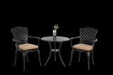 3 Piece Patio Bistro Set Cast Aluminum Bistro Table and Chairs Set of 2 with Umbrella Hole,All W640P251289