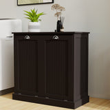 Two-Compartment Tilt-Out Laundry Sorter Cabinet-Black W1120139082