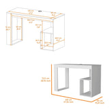 ZNTS White Two Shelves Writing Desk B062P175177