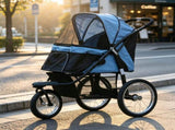 Blue 3-Wheel Pet Stroller for Small & Medium Dogs, Adjustable Canopy, Safety Tether, Storage 50323944