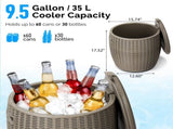 9.5 Gallon Cooler Side Table, Portable Ice Chest with Built-in Handle, Multifunctional Ice Cooler 03843302