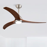 ZNTS (Same SKU W1592P176970) 52" Solid Wood Blades Ceiling Fan With Light with Remote Control, Noiseless W1592P268340