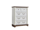 Farmhouse Style 5 Drawer Dresser Chest with Base Wooden Rustic Chest of Drawers, Storage Dresser W2393P252363