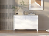 White 4-Drawer Kids Dresser, Wooden Storage Cabinet for Toddler Bedroom, Nursery, Closet, Baby W808P298011