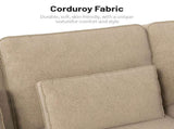Khaki Chenille Deep Seat Single Sofa Chair with Brushed Stainless Steel Cup Holder and Decorative 87813365