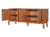 Vintage Sideboard Buffet Cabinet, 56.8" W x 18" D x 34.2" H, 4-Door Storage Cabinet with Metal N780P347334D