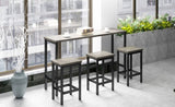 TOPMAX Counter Height Extra Long Dining Table Set with 3 Stools Pub Kitchen Set Side Table with WF198129AAE