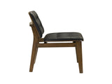 Set of 2 Black Tufted Leatherette Upholstered Dining Chairs, Walnut B016P369240