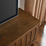 Mid Century Modern Fluted TV Stand for 65 inch TV, Entertainment Center with Storage, Farmhouse Wood W1801P195690