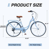 7 Speed, Steel Frame, Multiple Colors 24 Inch Ladies Bicycle W1019P165865