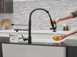 Commercial Kitchen Faucet with Pull Down Sprayer, Single Handle Single Lever Kitchen Sink Faucet W1932P155962