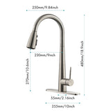 ZNTS Kitchen Faucet Pull Down Sprayer Brushed Nickel, High Arc Single Handle Kitchen Sink Faucet 95498826