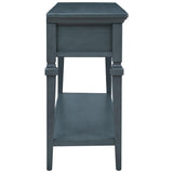 Classic Retro Style Console Table with Three Top Drawers and Open Style Bottom Shelf, Easy Assembly 41543820