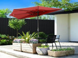 9FT Outdoor Half Patio Umbrella - Balcony Furniture, Red 12069674