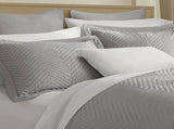 King 3 Piece Cotton Quilt Set Light Gray B035P496601