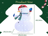 4FT Fabric Snowman with 90 White Lights, Plaid Scarf, Expandable Christmas Lighted Decor, US Plug 23550221