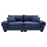 Corduroy Sofa Sleeper Couch Loveseat Sofa with Pillows Comfy Upholstered Deep Seat Sofa for W676P184142