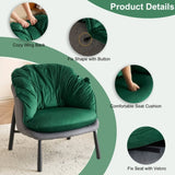 Velvet Accent Chair Barrel Chair with Metal Legs Modern Comfy Armchair Accent Reading Chair for 70121203