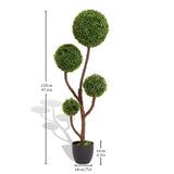 Spiral for indoor outdoor decoration artificial boxwood topiary ball tree 2025 High quality green W2945P279017