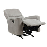 Modern Transitional Style Rocker Reclining Chair 1pc Gray Polished Microfiber Living Room Furniture B011P204482