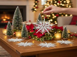 6PCS Set 6.1" Christmas Tree Decorations Snowflake Hanging Ornaments Holiday Party Supplies, Rustic 12994101