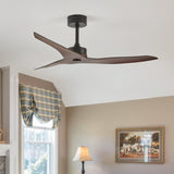 52" Outdoor Ceiling Fan Without Light with Remote Control ,3 ABS Blades Farmhouse Ceiling Fan W2352P204464