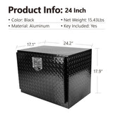 24 Inch Aluminum Stripes Plated Tool Box Pick Up Truck Bed RV Trailer Toolbox Waterproof Square W1239123720
