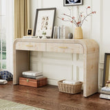 ZNTS TREXM Unique Retro Silhouette Console Table with Open Style, Two Top Drawers for Entrance, Dinning WF317094AAD